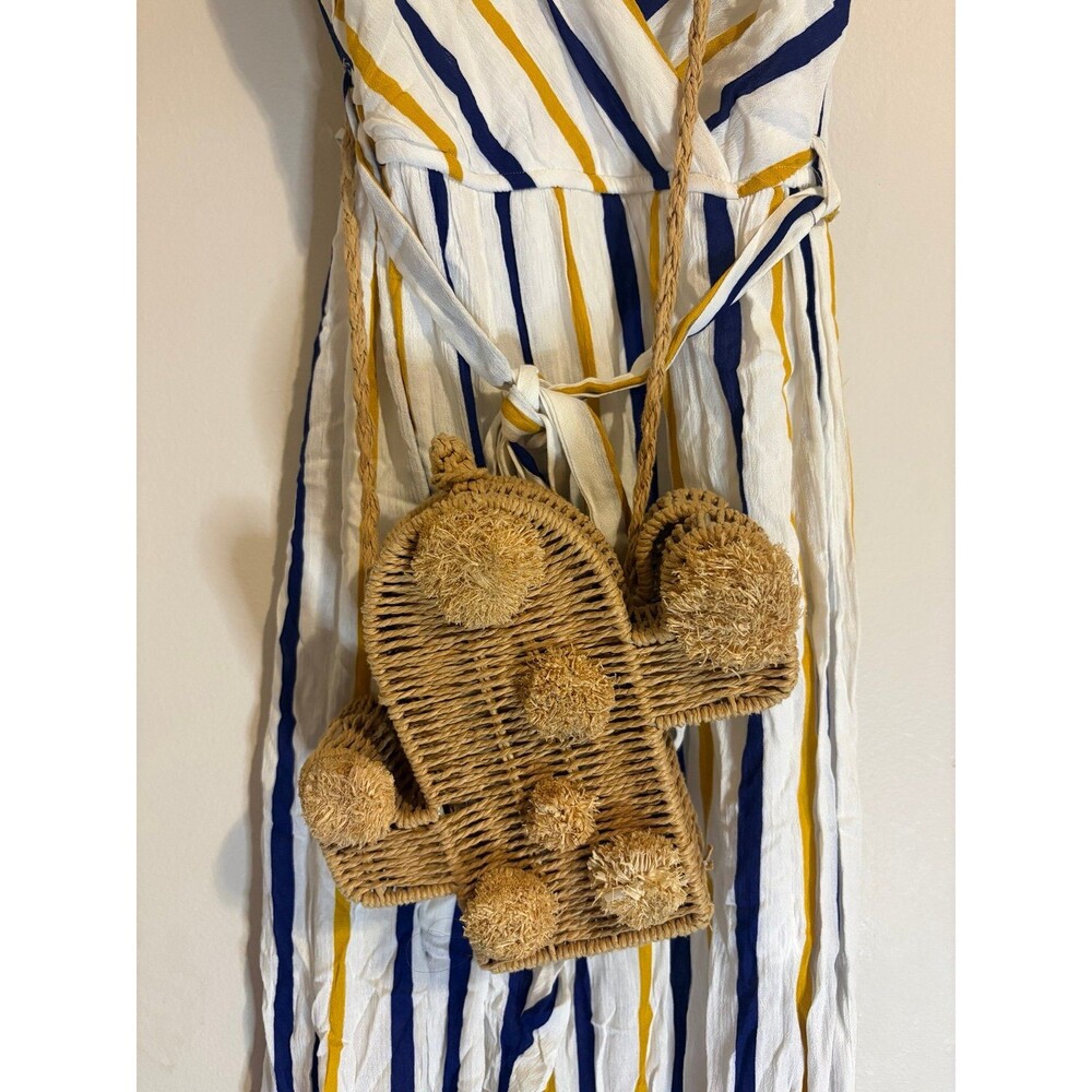 Boho Cactus Straw Crossbody Purse